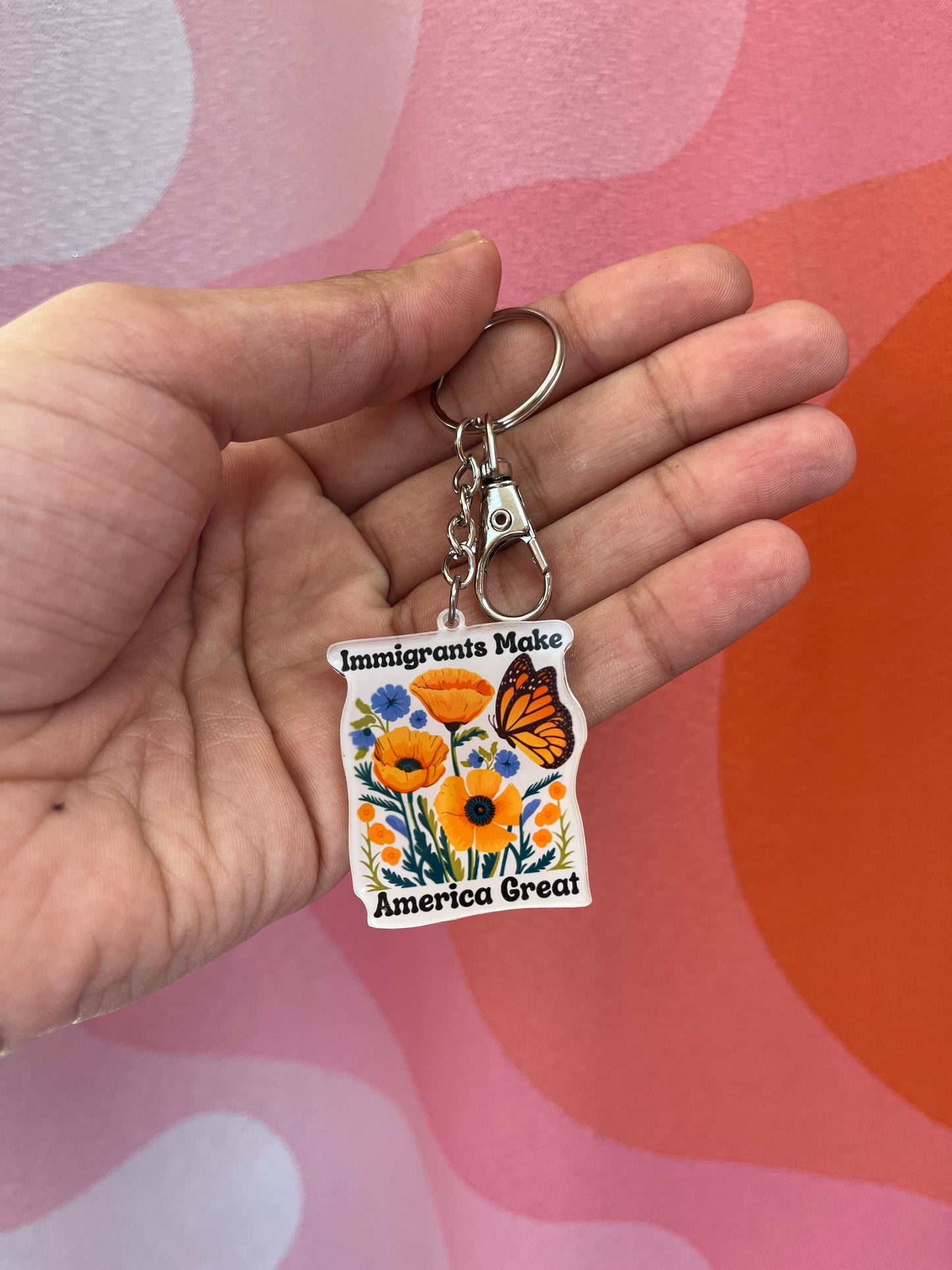 Immigrants Make America Great Keychain