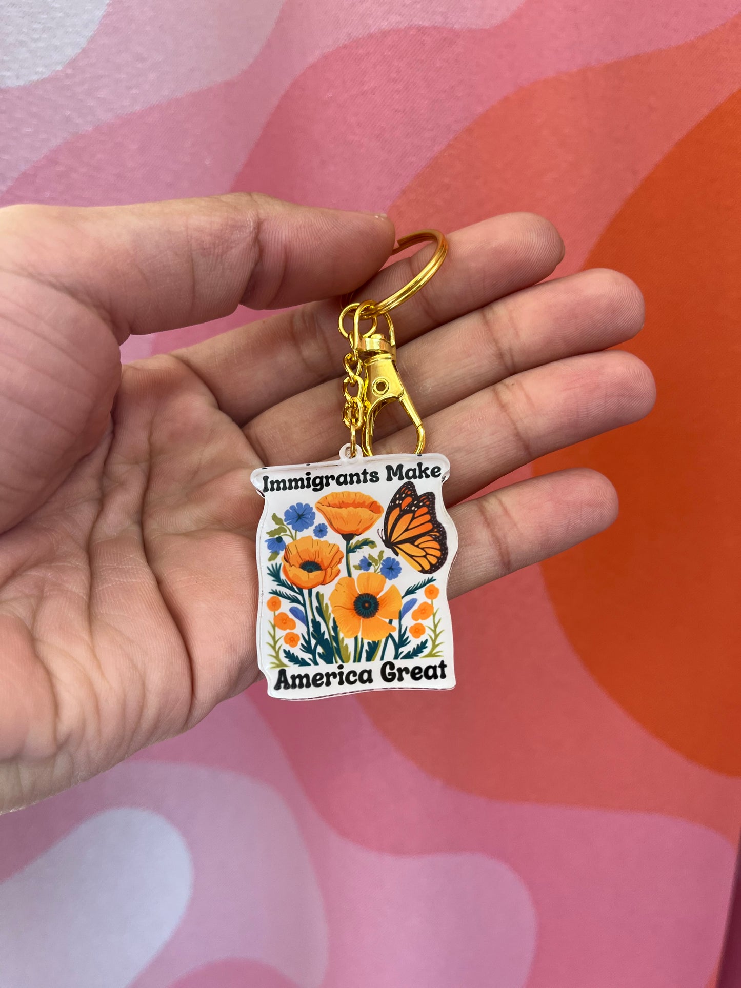 Immigrants Make America Great Keychain