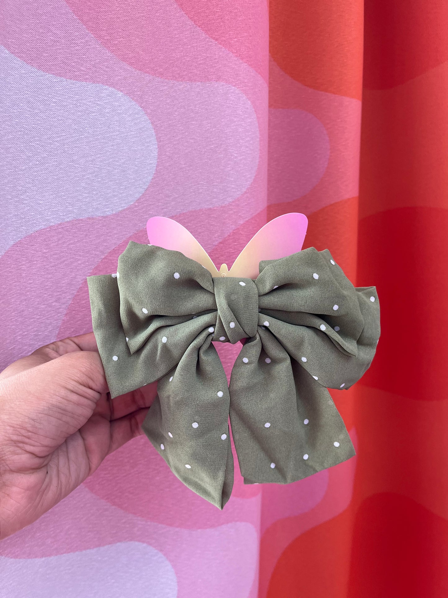 Polka Dot Hair Bow Clip