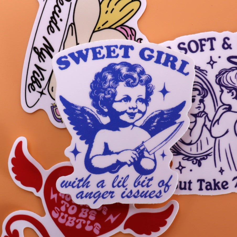 "Sweet Girl With Anger Issues" Sticker