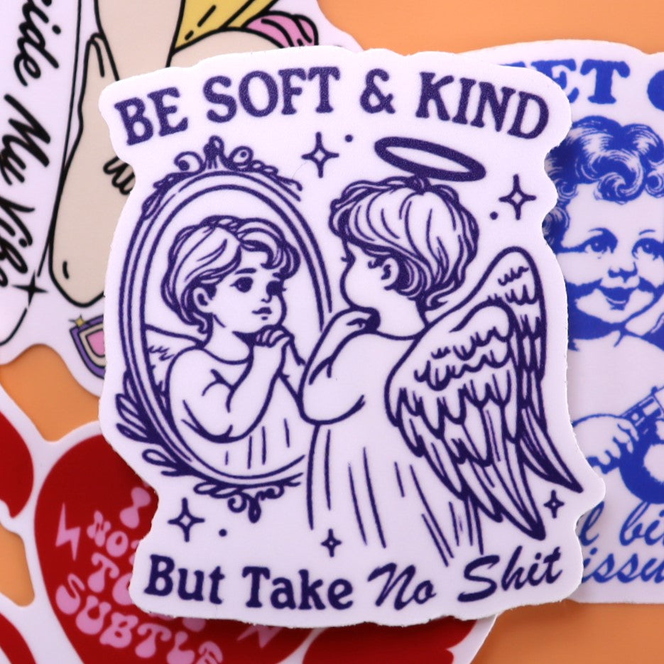 "Be Soft And Kind but Take No Shit" Sticker