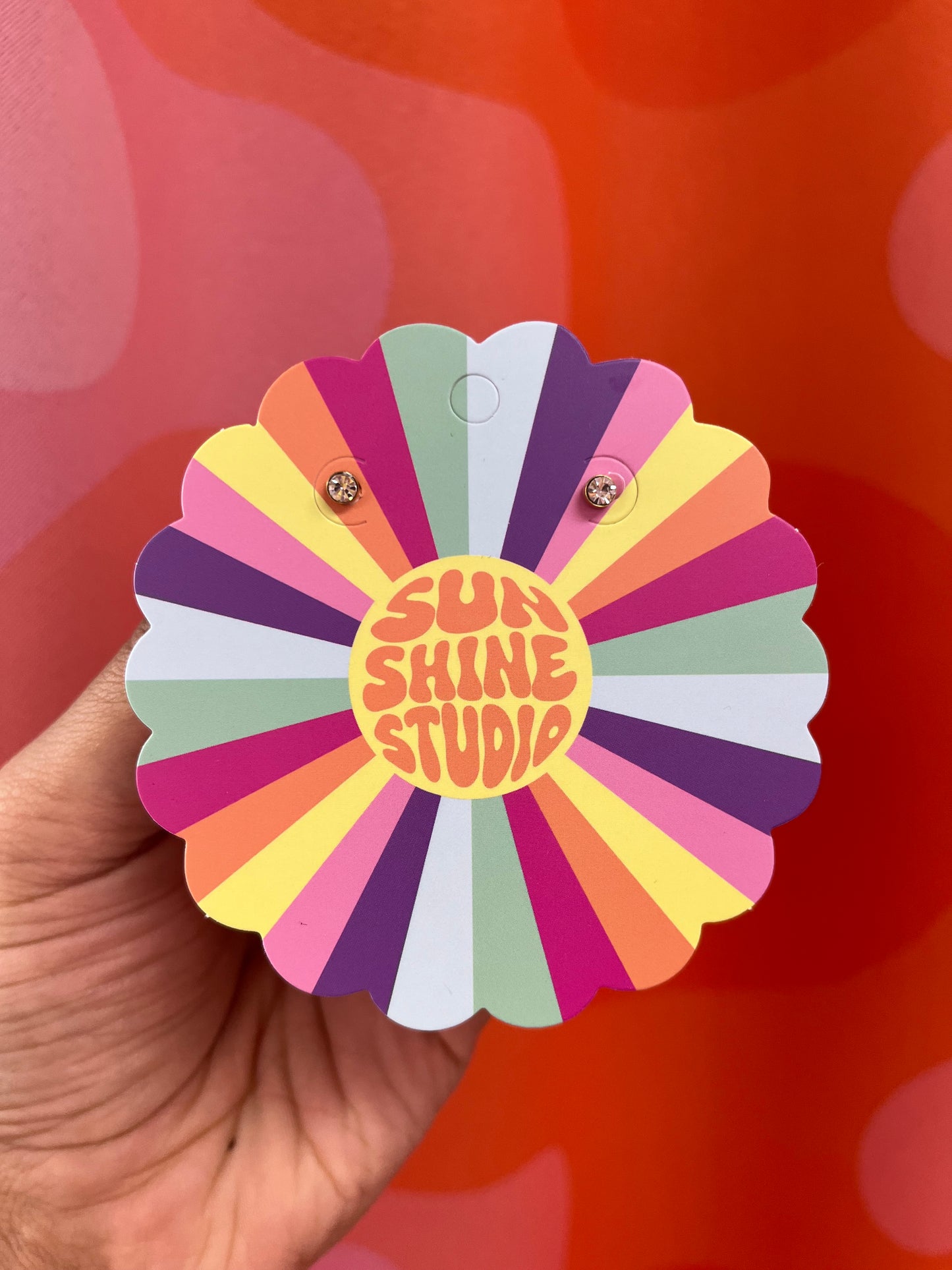 Titanium Gem Stud Earrings