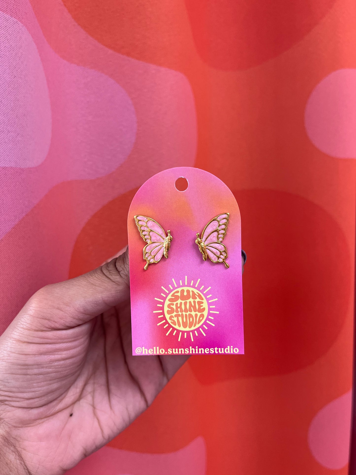 Colorful Enamel Butterfly Earrings