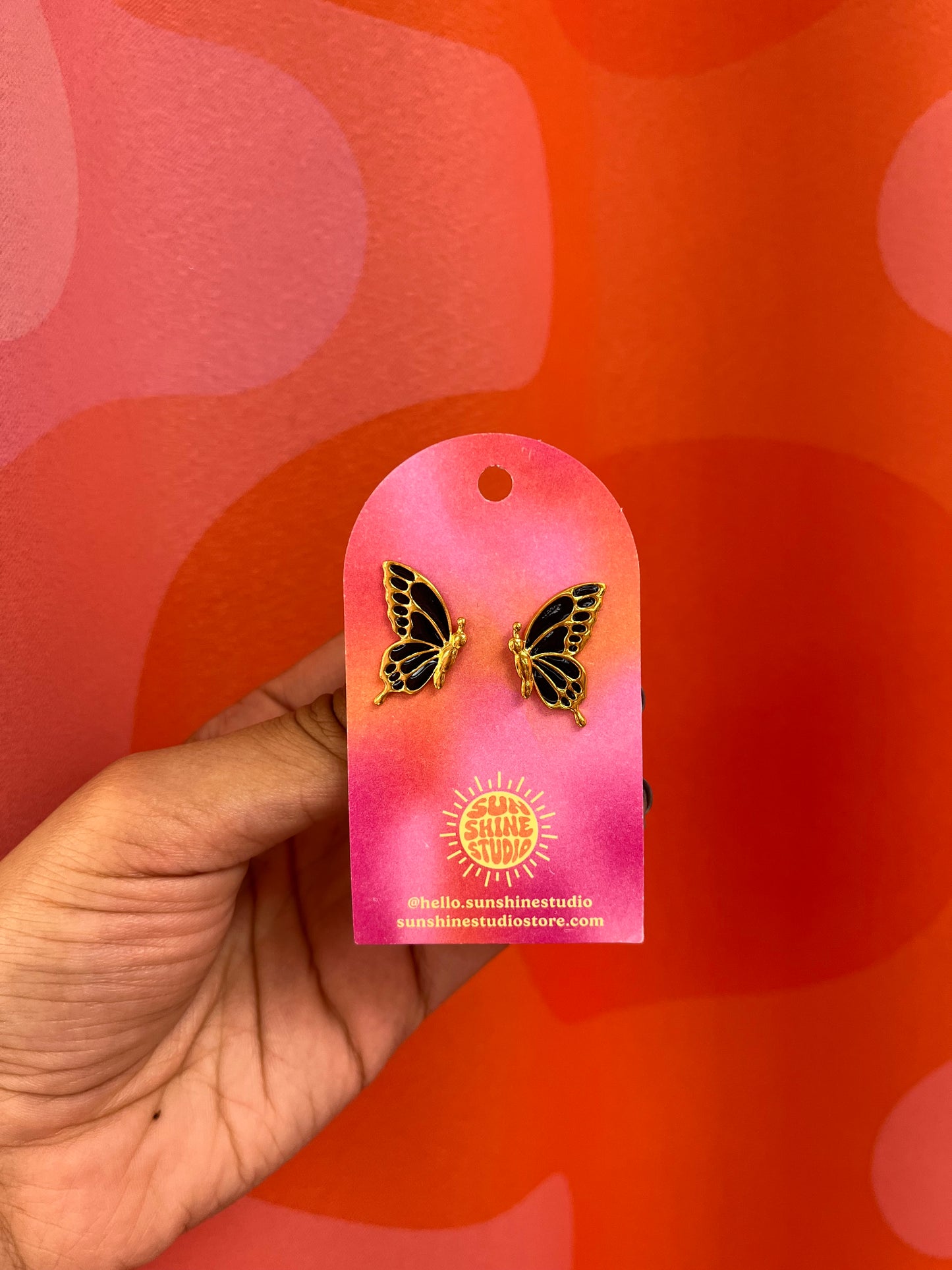 Colorful Enamel Butterfly Earrings