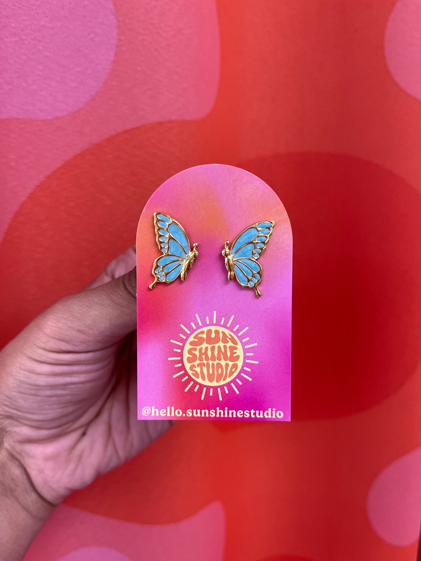 Colorful Enamel Butterfly Earrings