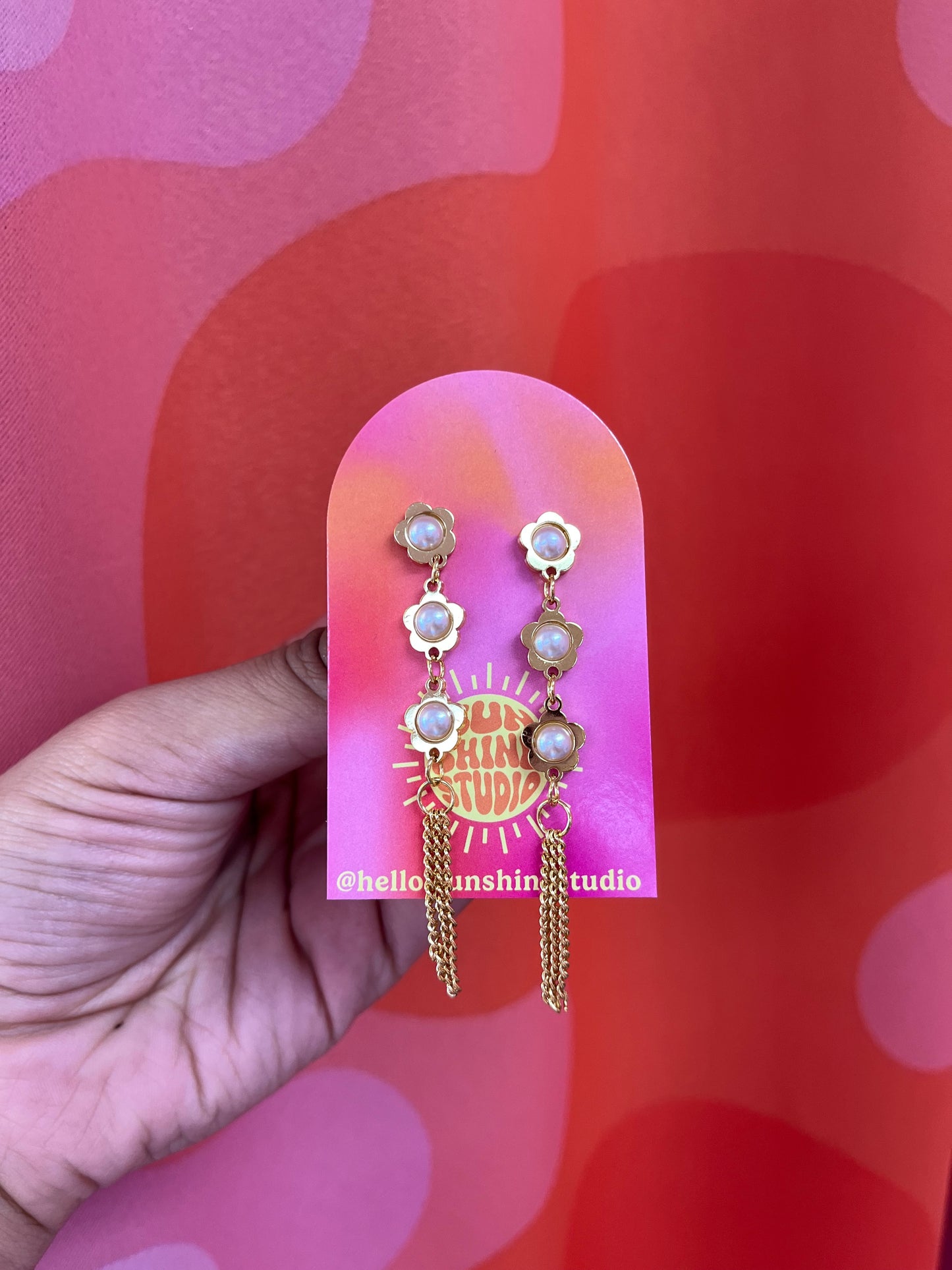 Trio Pearl Dangle Earrings