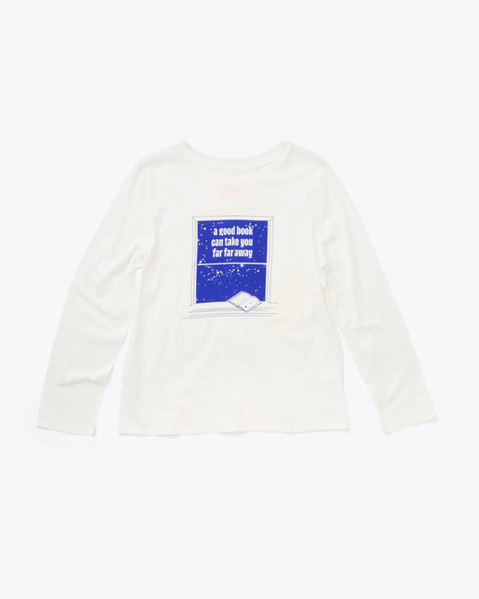 "A Good Book Can Take you Far Away" 100% Cotton Long Sleeve