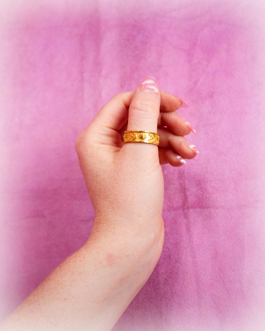 Sun, Moon, and Stars Titanium Band