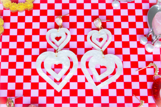 We Make a Great Pair-Heart Dangle Earrings