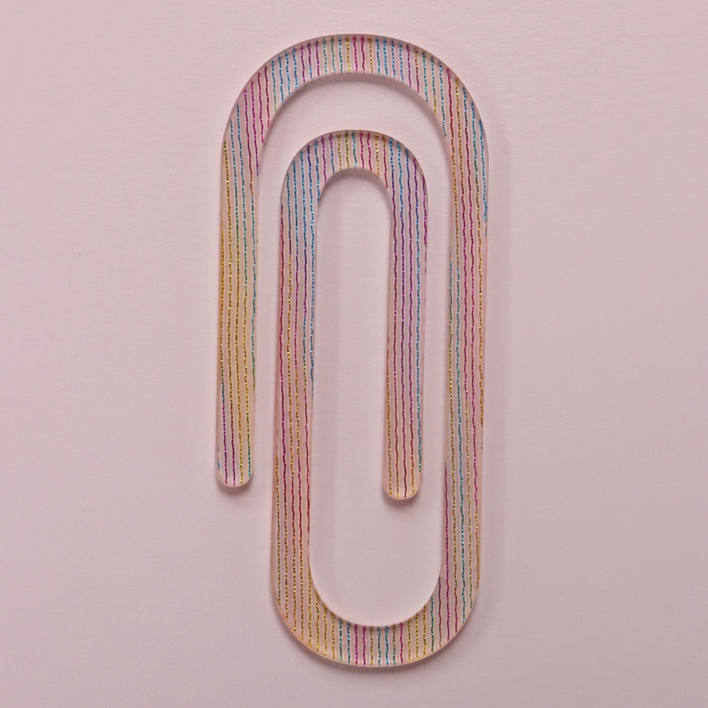 Shimmering Rainbow Striped Jumbo Paper Clip