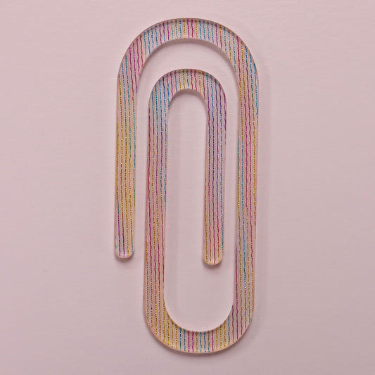 Shimmering Rainbow Striped Jumbo Paper Clip