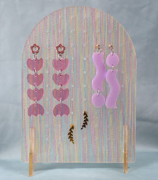 Rainbow Threads Arched Earring Display