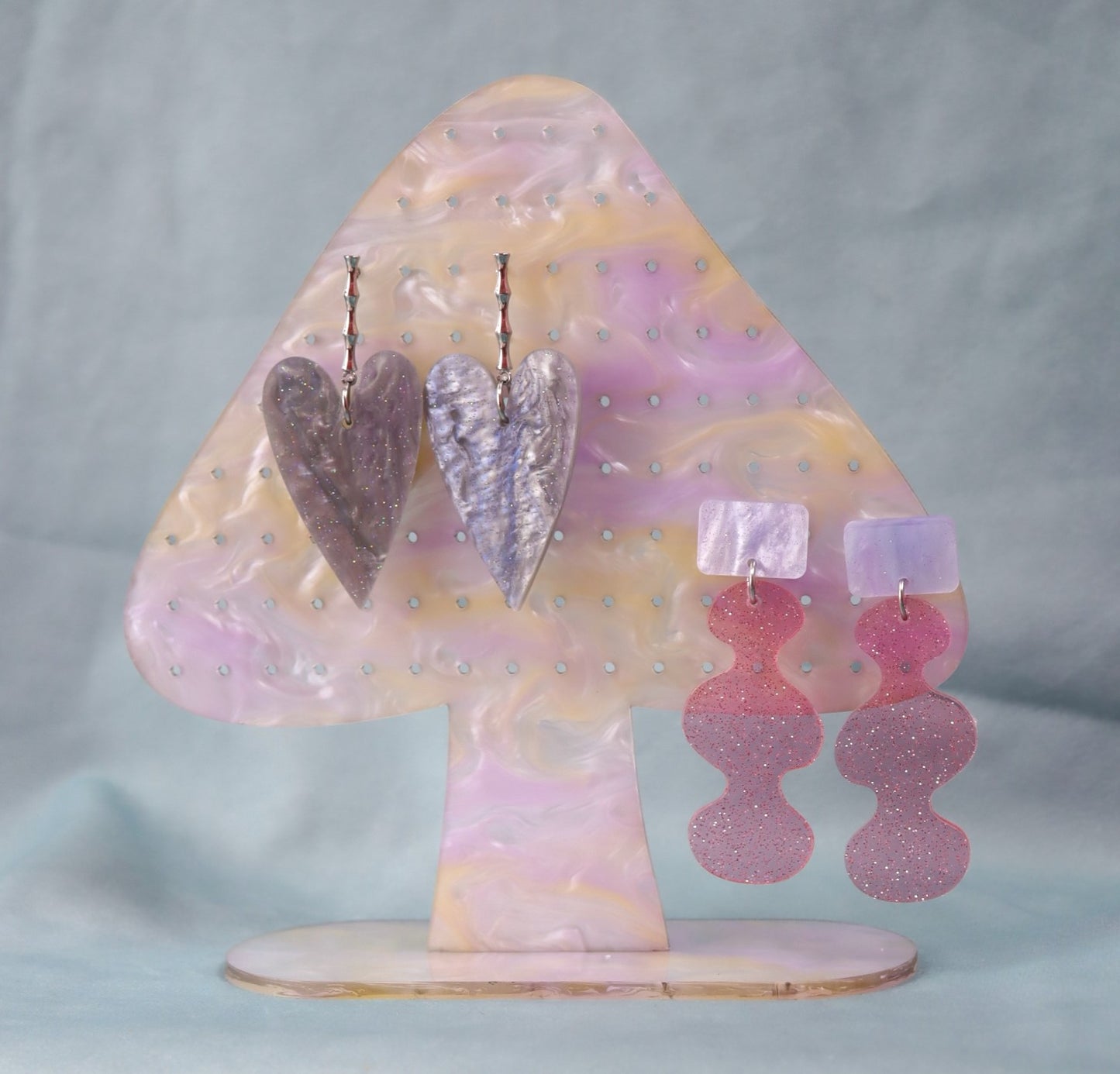 Aster Marble Mushroom Earring Display