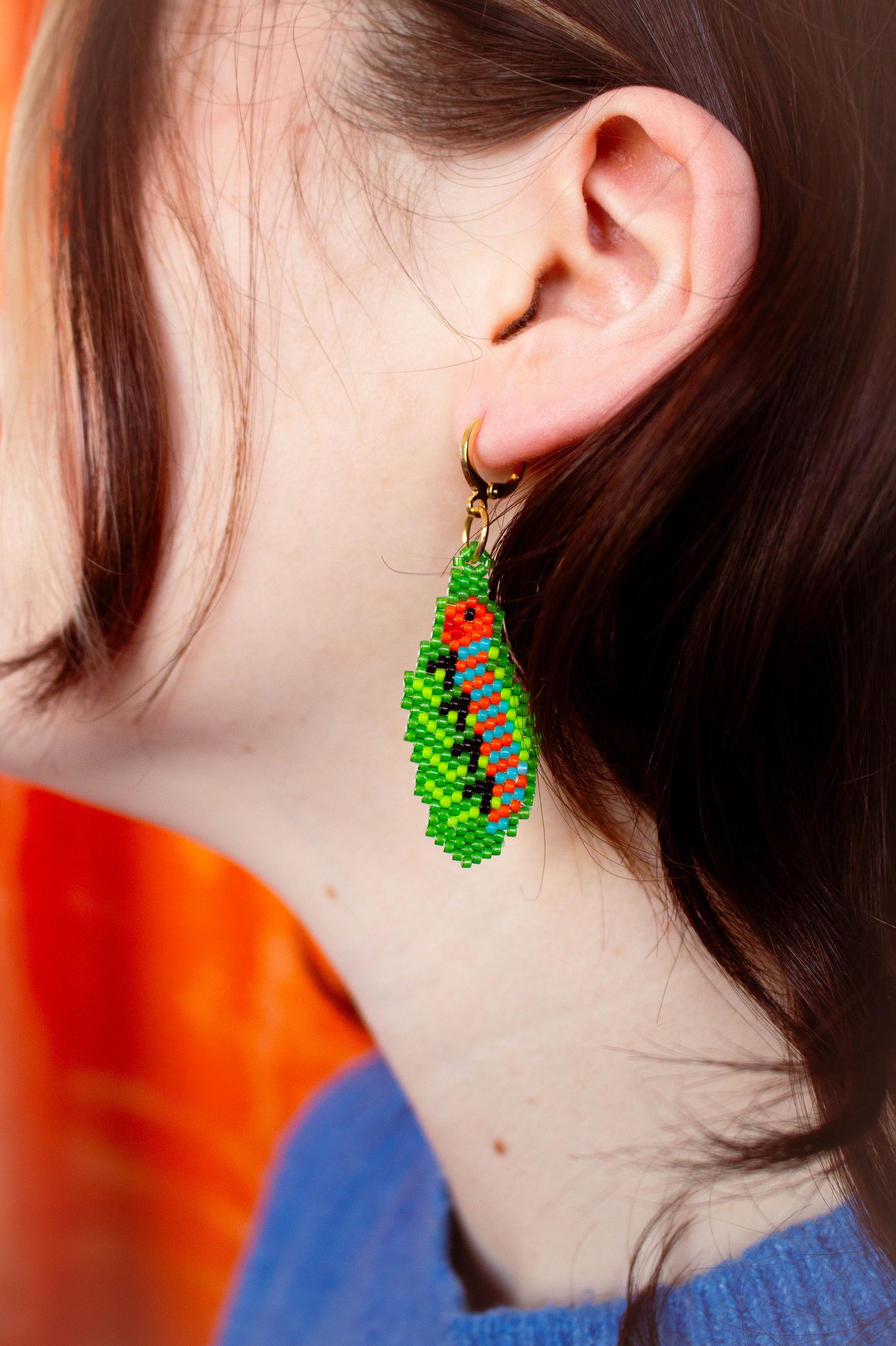 Beaded Caterpillar Earrings