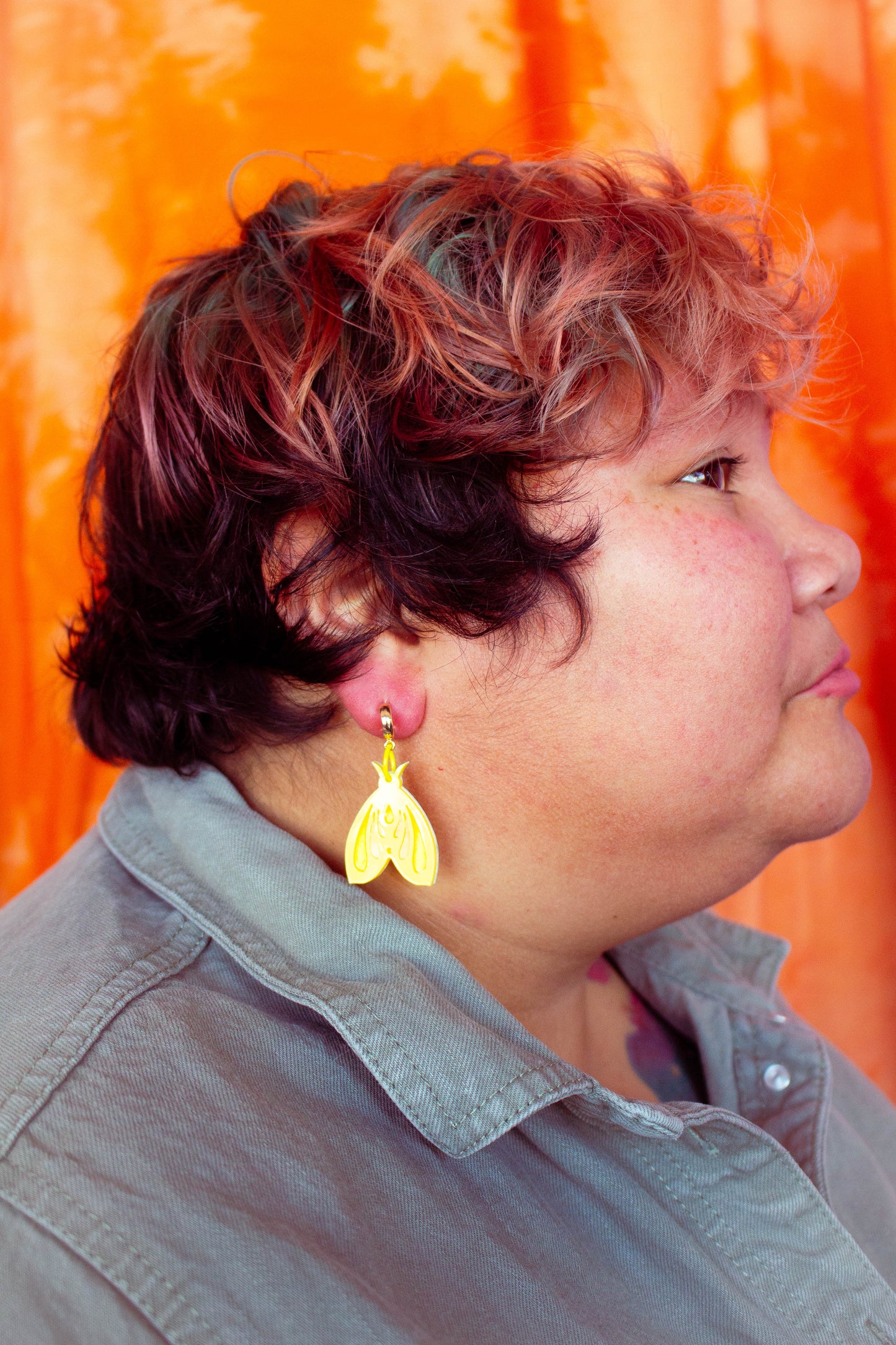 Yellow Moth Earrings