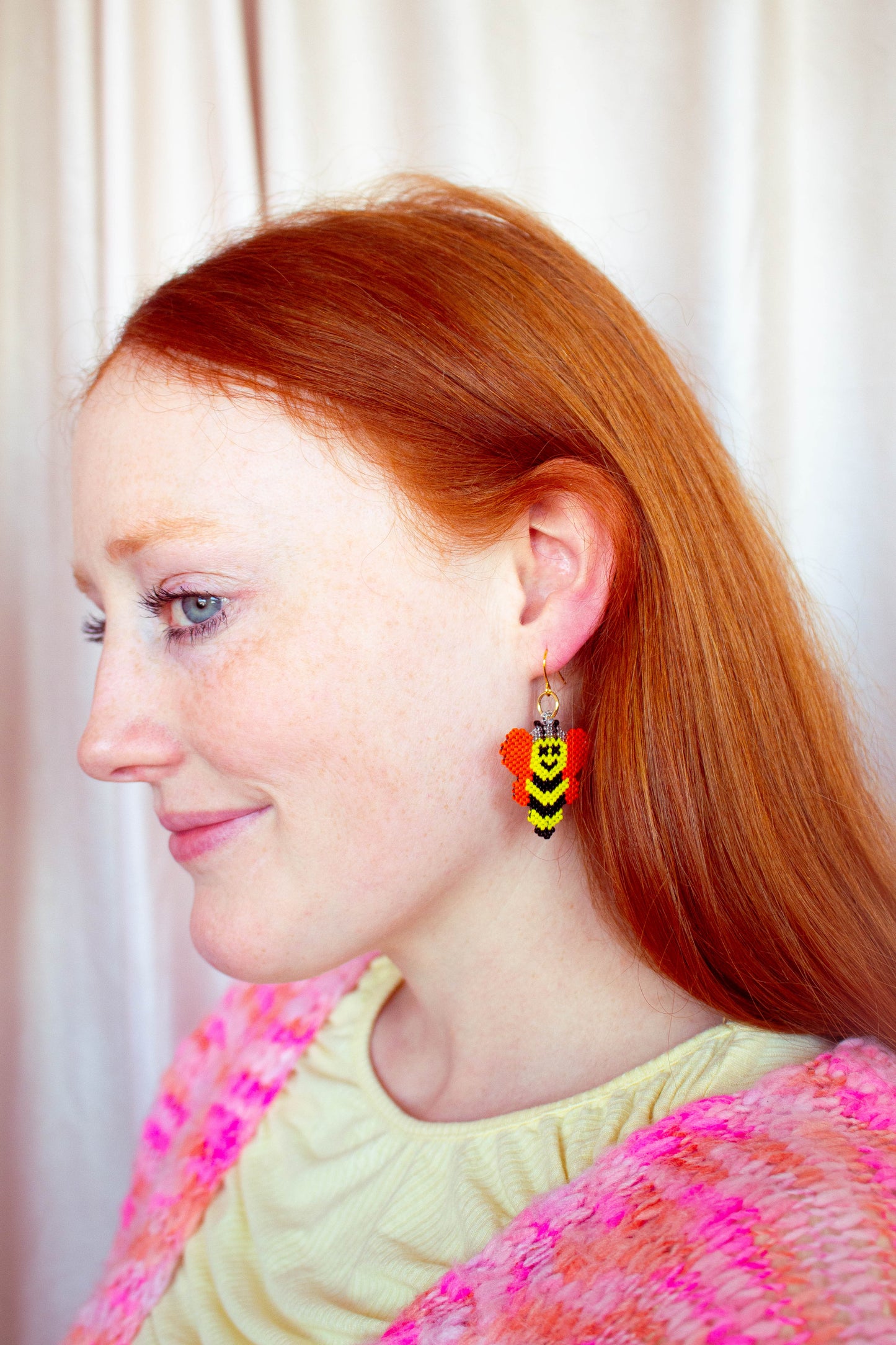 Bumble Bee Beaded Earrings