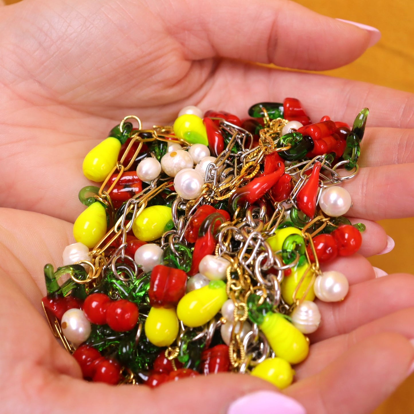 Glass Beaded Chili Pepper Necklace