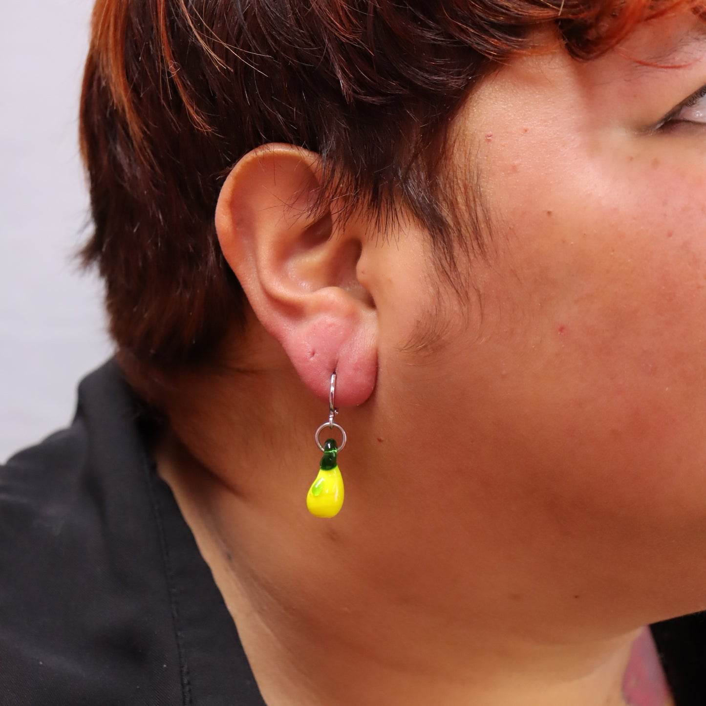 Glass Lemon Charm Earrings