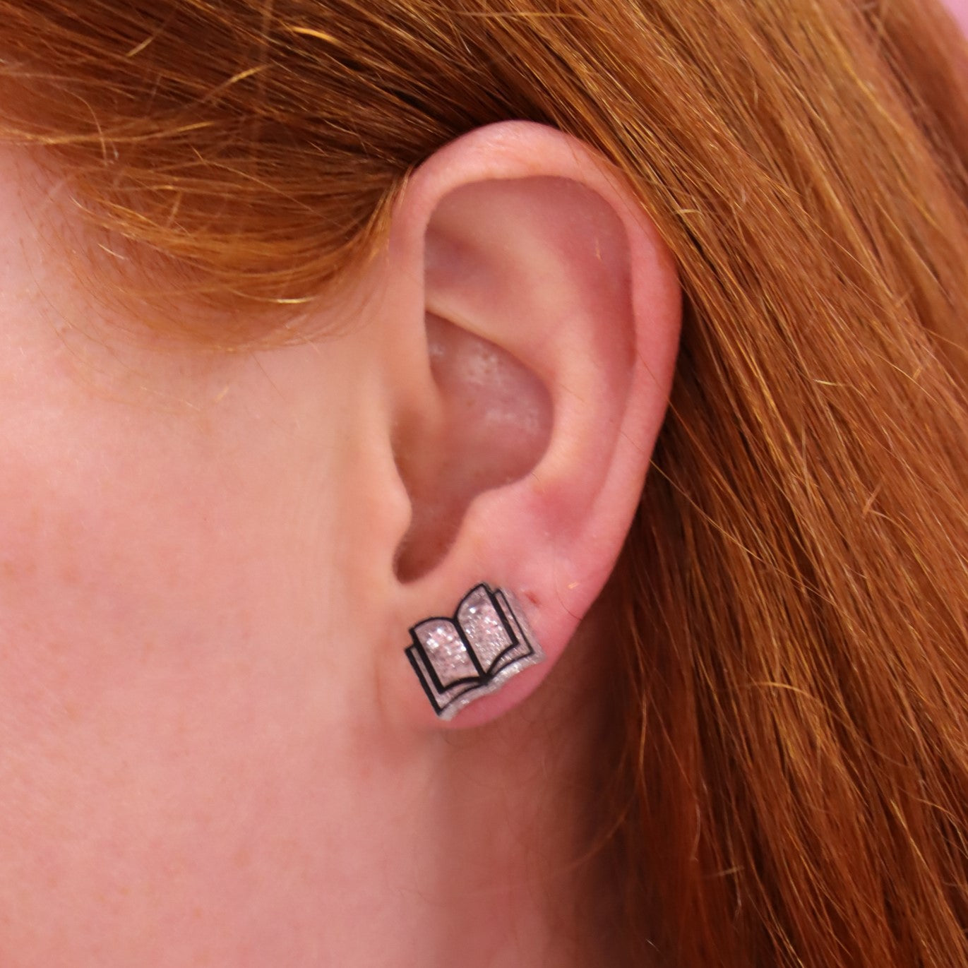 Open Book Tiny Stud Earrings