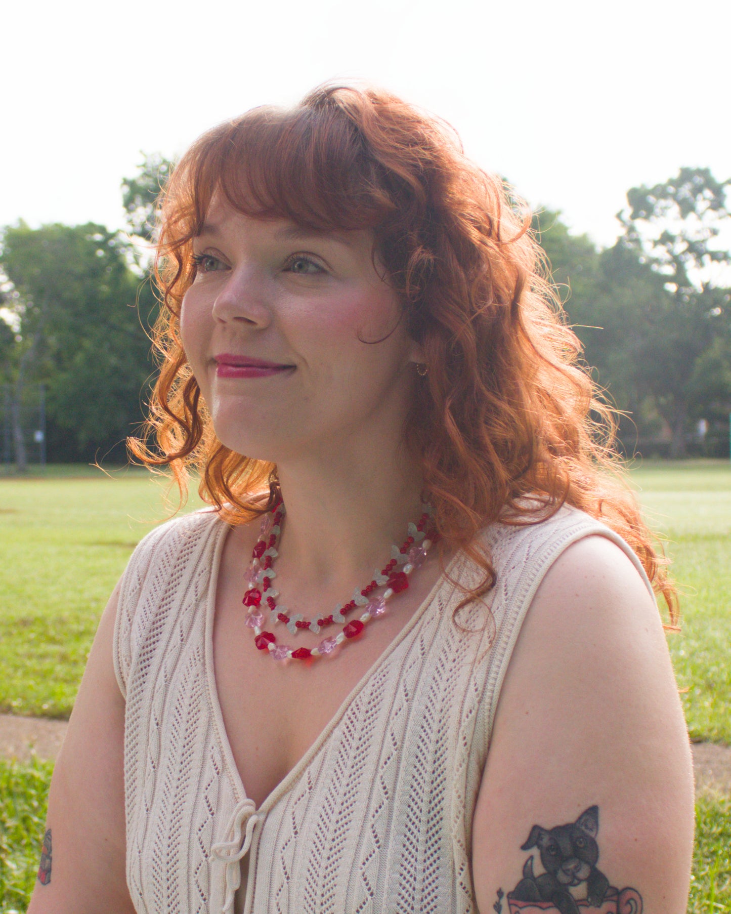 Butterfly Berry Beaded Necklace