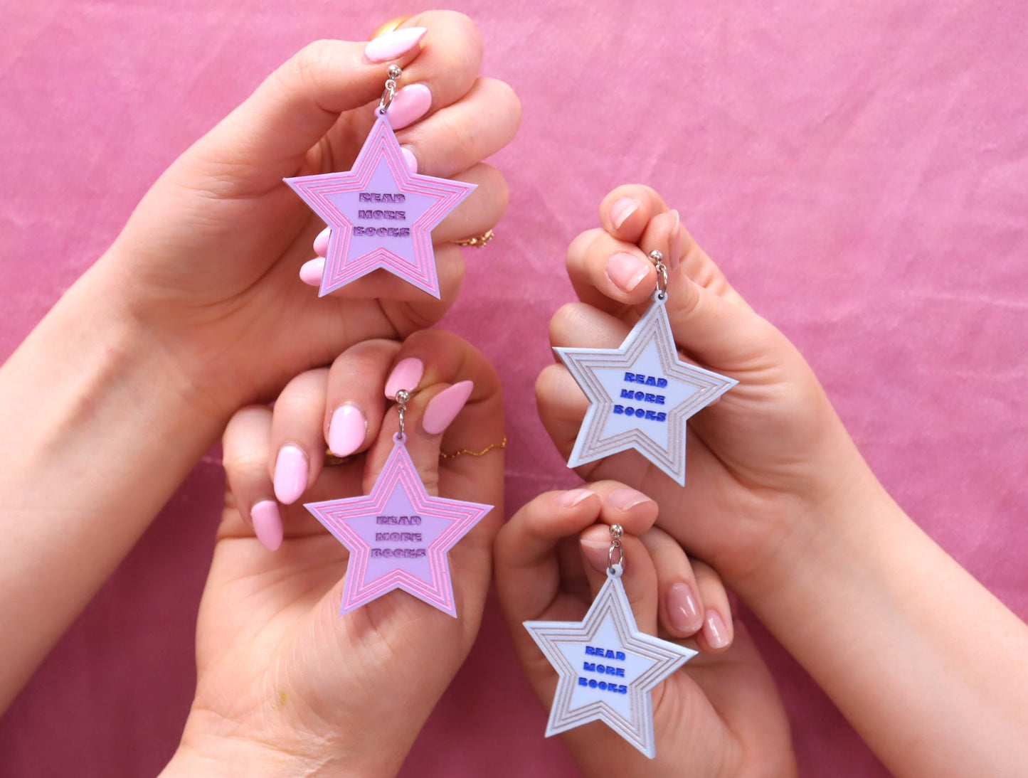 "Read More Books" Star Earrings