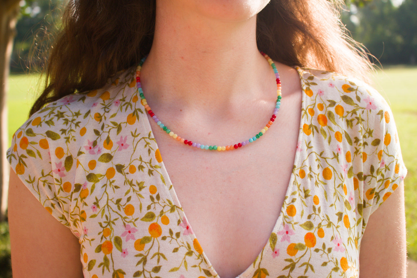 Candy Fix Rainbow Beaded Necklace