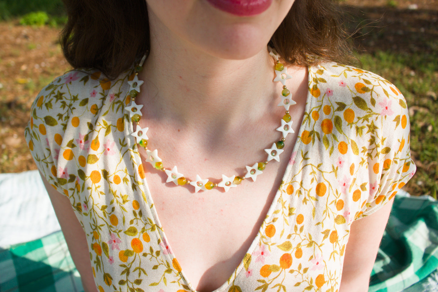 Natural Star Beaded Necklace