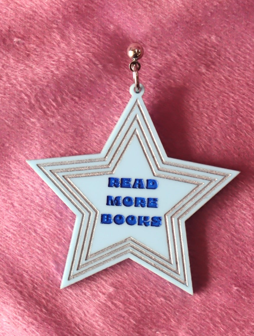 "Read More Books" Star Earrings