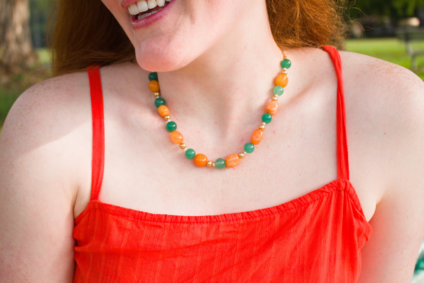 Warm Energy Beaded Necklace