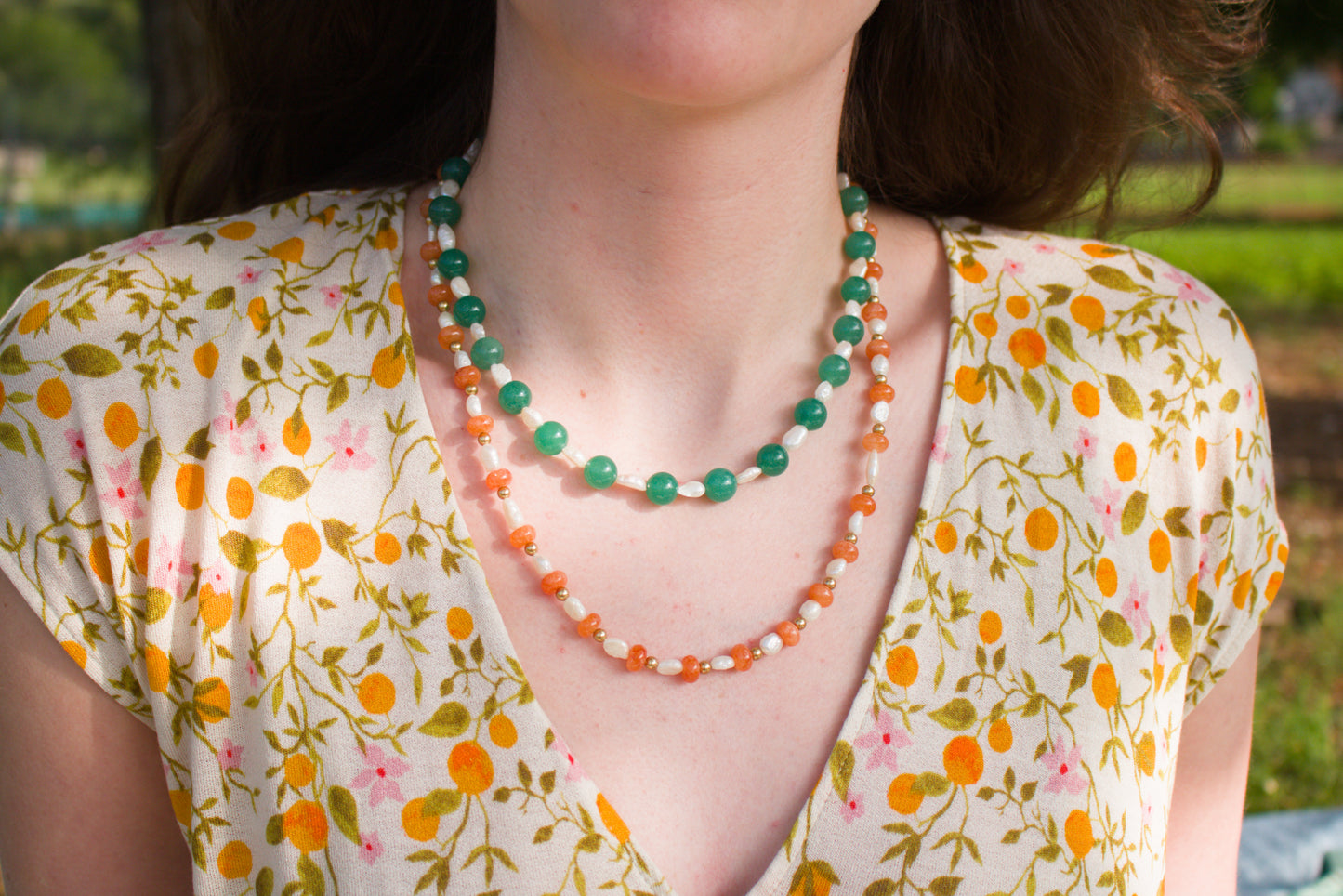 Forrest Pearl Beaded Necklace