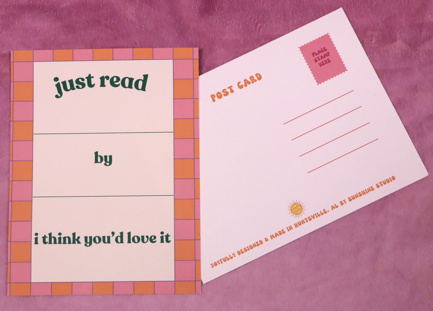 "Just Read ___ By ___" - Single Postcard
