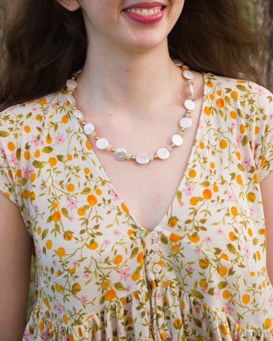Glitter Pearl Beaded Necklace