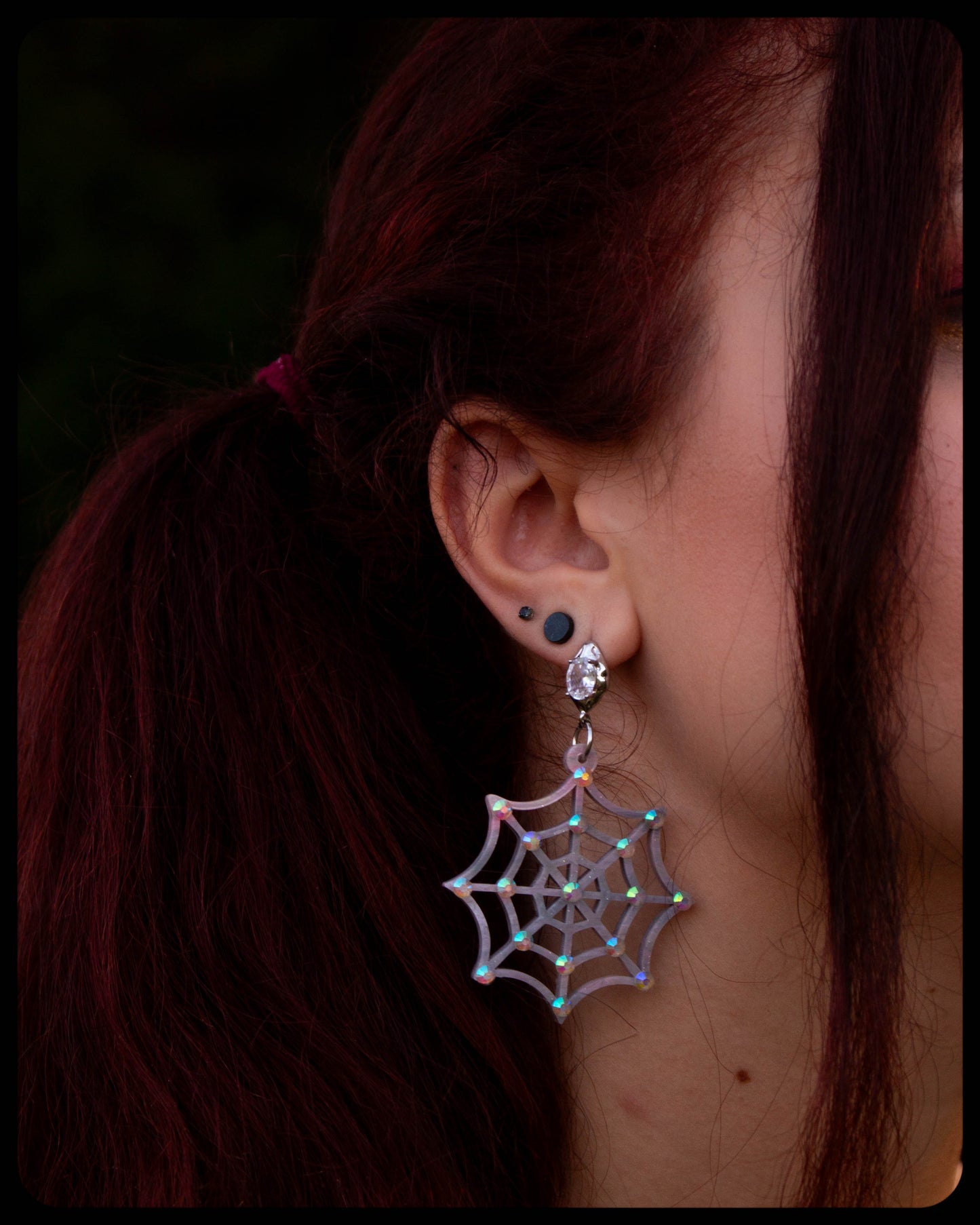 Gem Web Statement Earrings