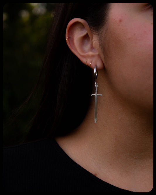 Zorro's Sword - Titanium Charm Earrings