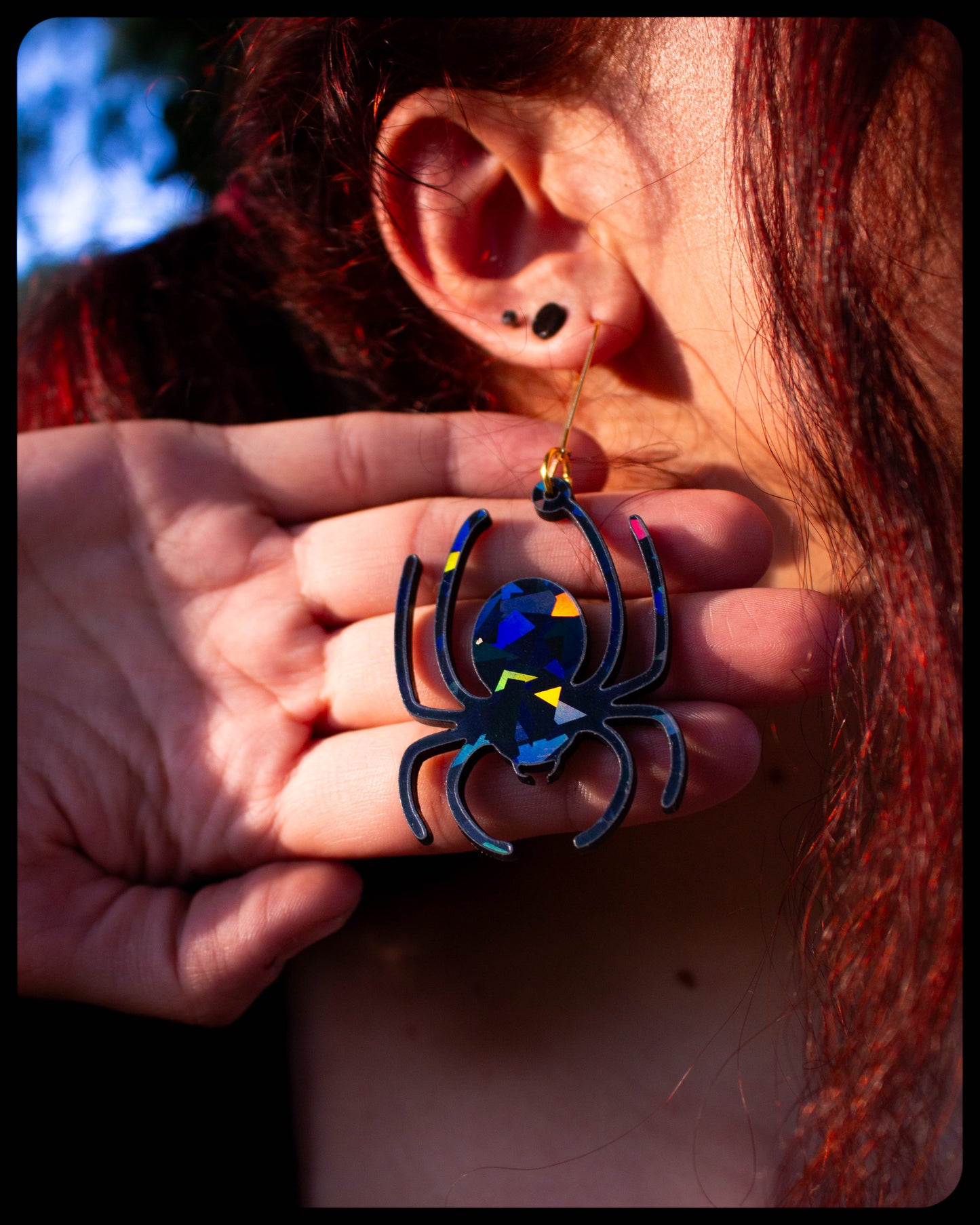 Large Acrylic Spider Earrings