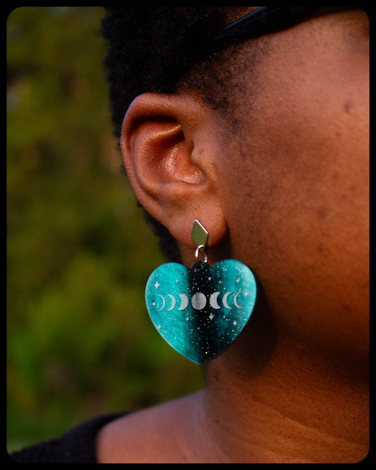 Lovely Moons - Engraved Moon Phase Earrings