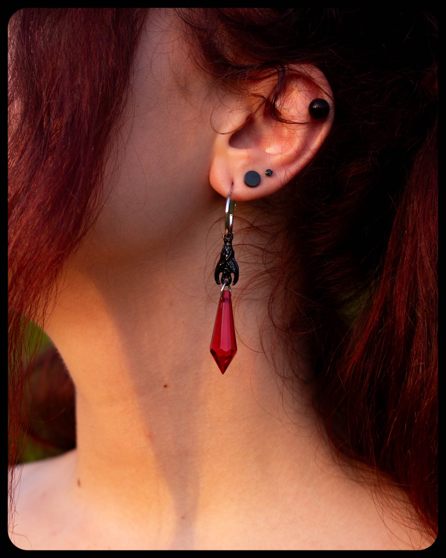 Beaded Blood-drop Earrings