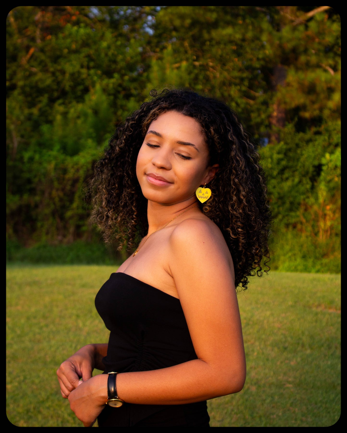 Lovely Jack-O-Lantern Heart Earrings