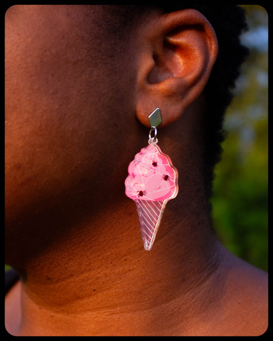 Tricky Treat - Crawling Cotton Candy Earrings