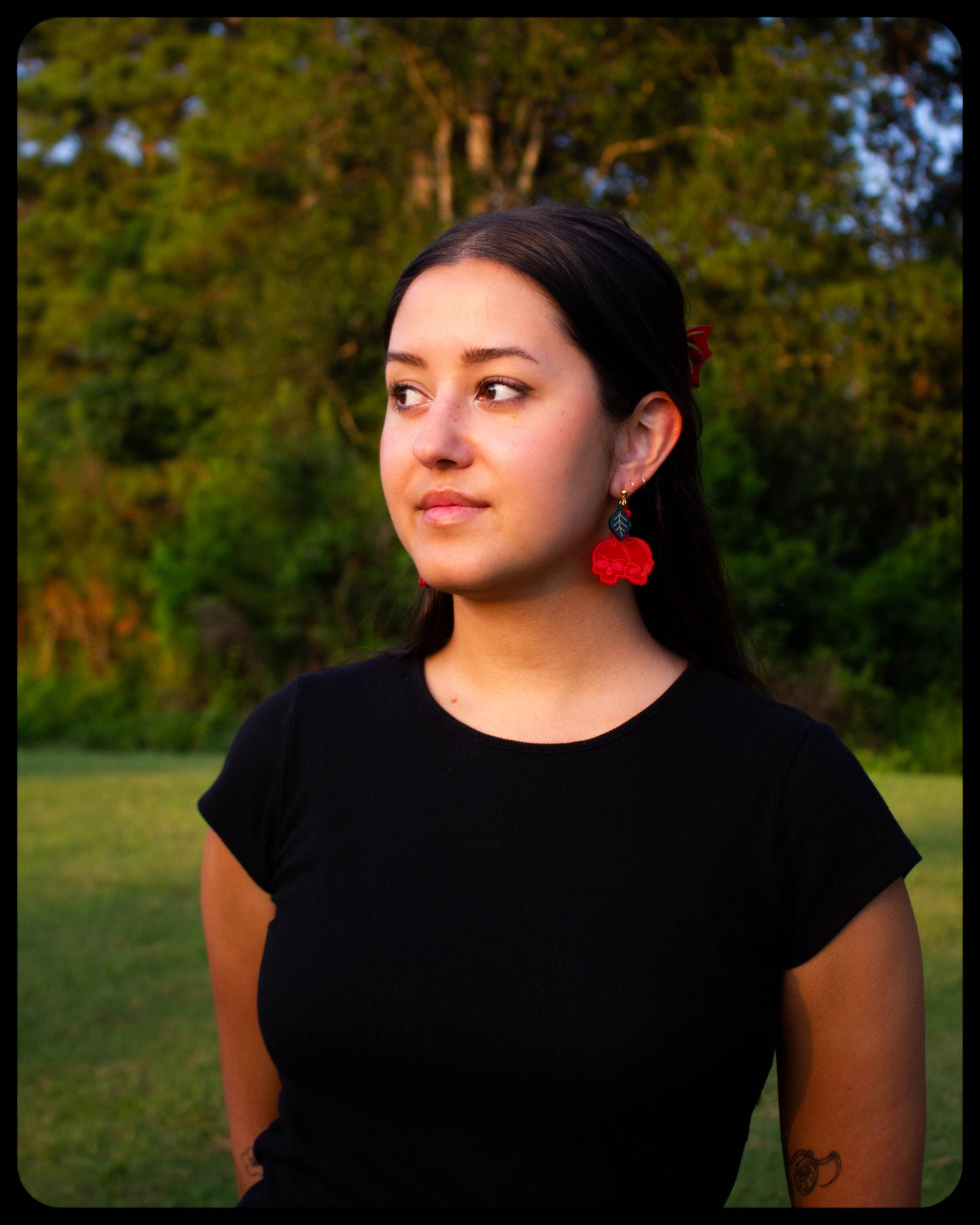 Dying to Have Fun - New Cherry Skull Earrings