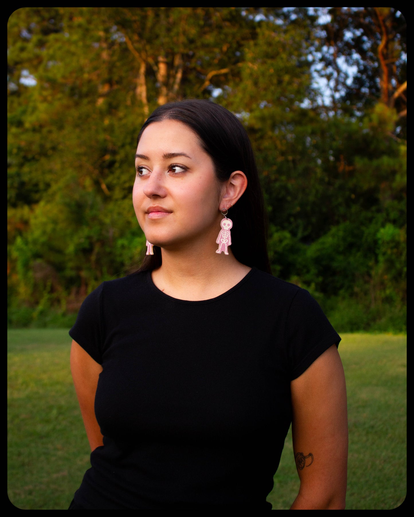 Cartoon Pink Skeleton Earrings