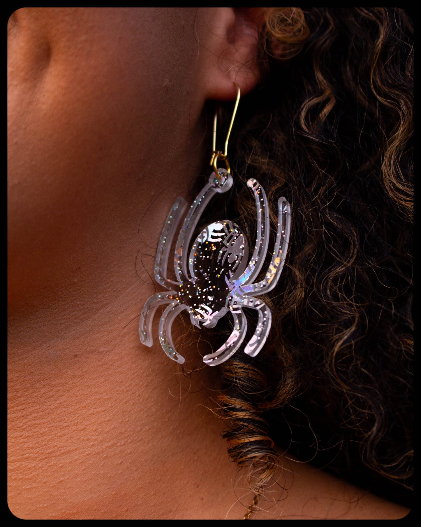 Large Acrylic Spider Earrings