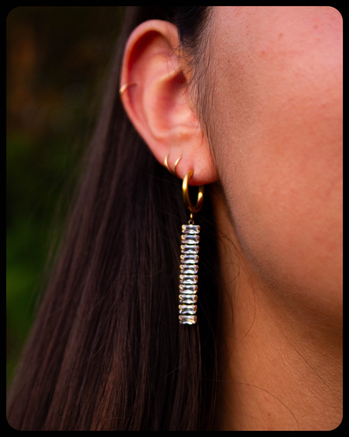 Titanium Eternity Strand Hoop Earrings