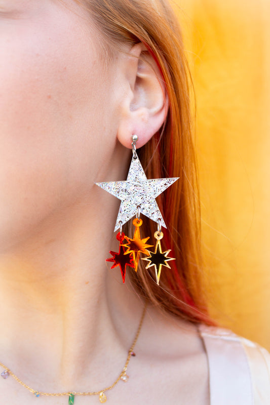 Radiant Rainbow Star Earrings
