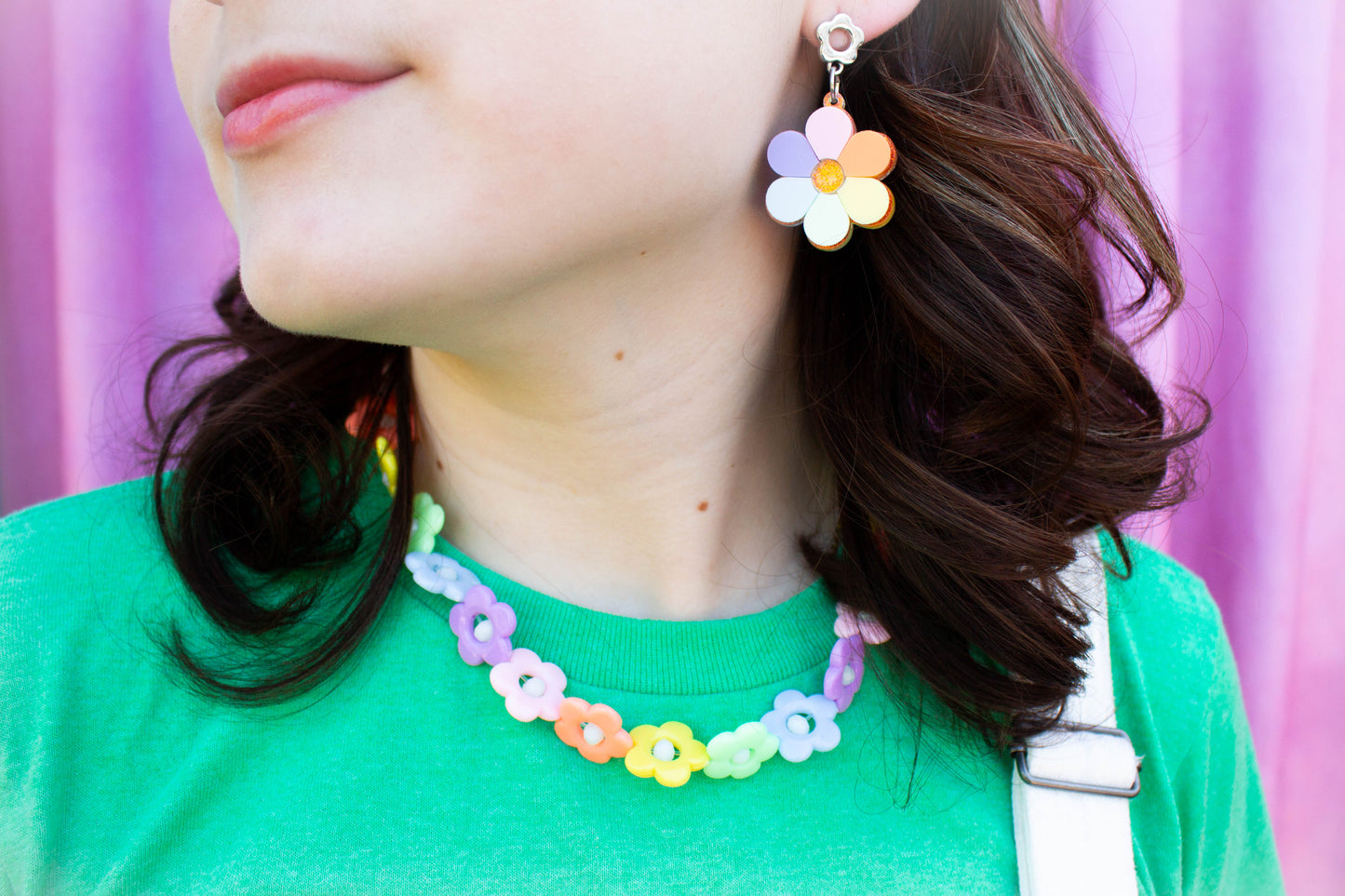 Rainbow Flower Necklace