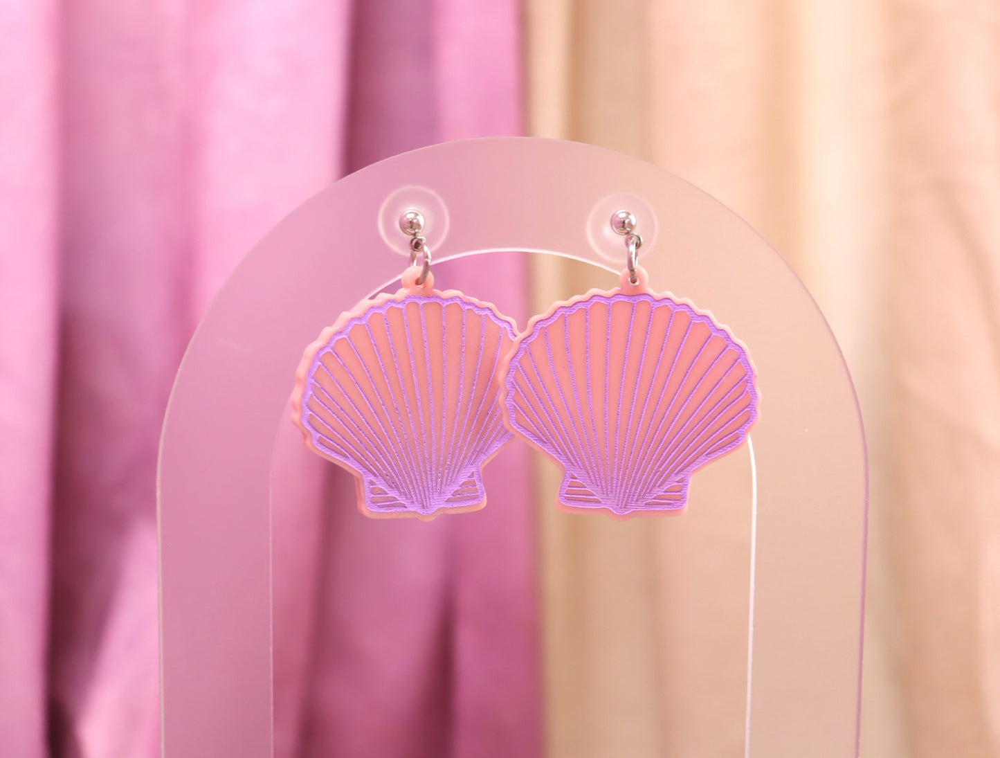 Painted Scallop Shell Earrings