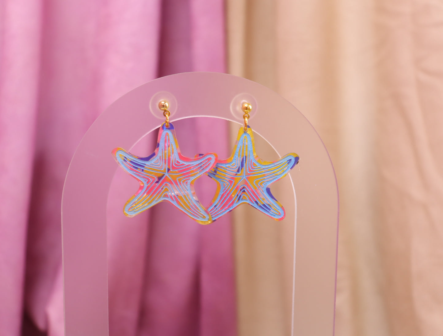 Painted Starfish Earrings