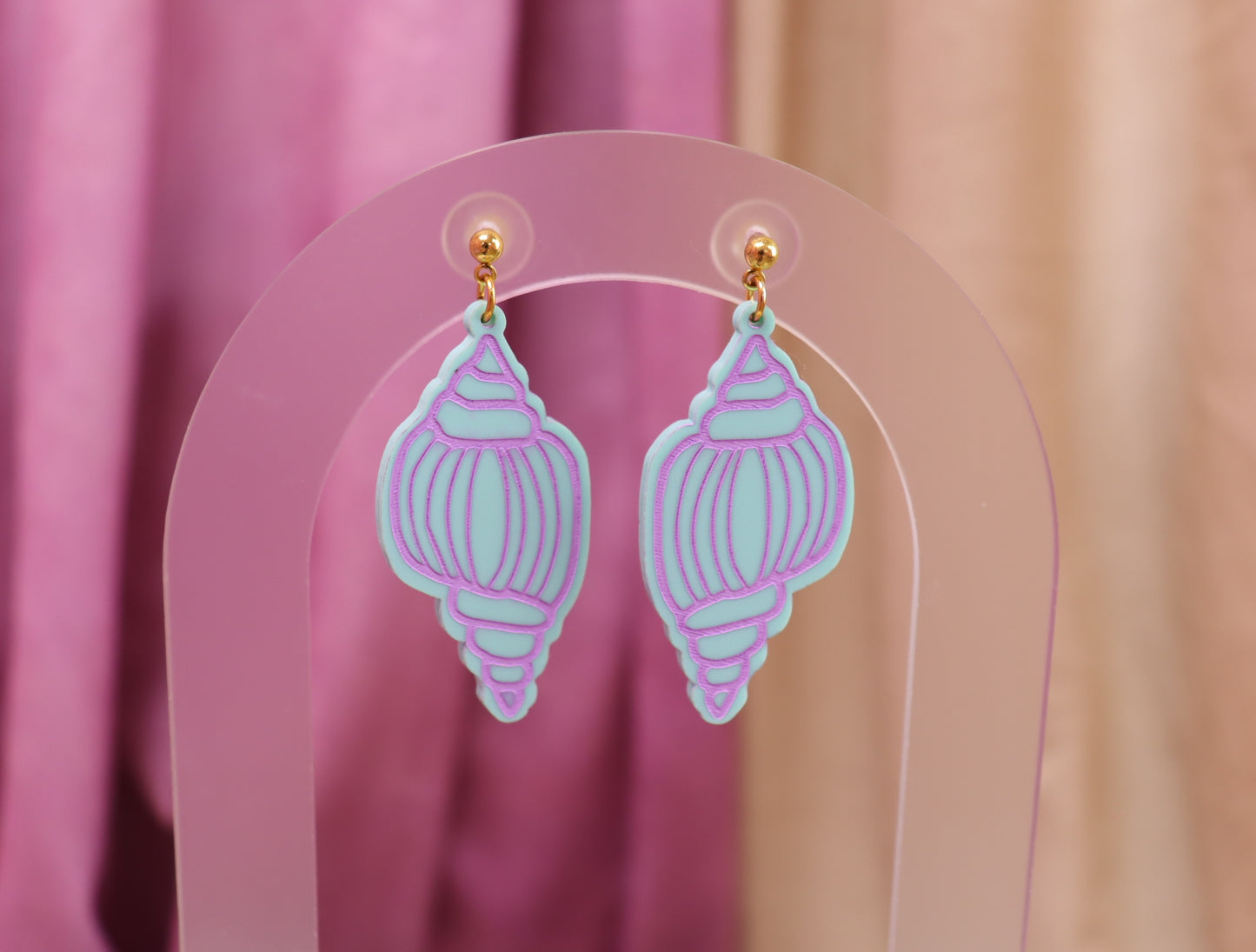 Painted Conch Shell Earrings