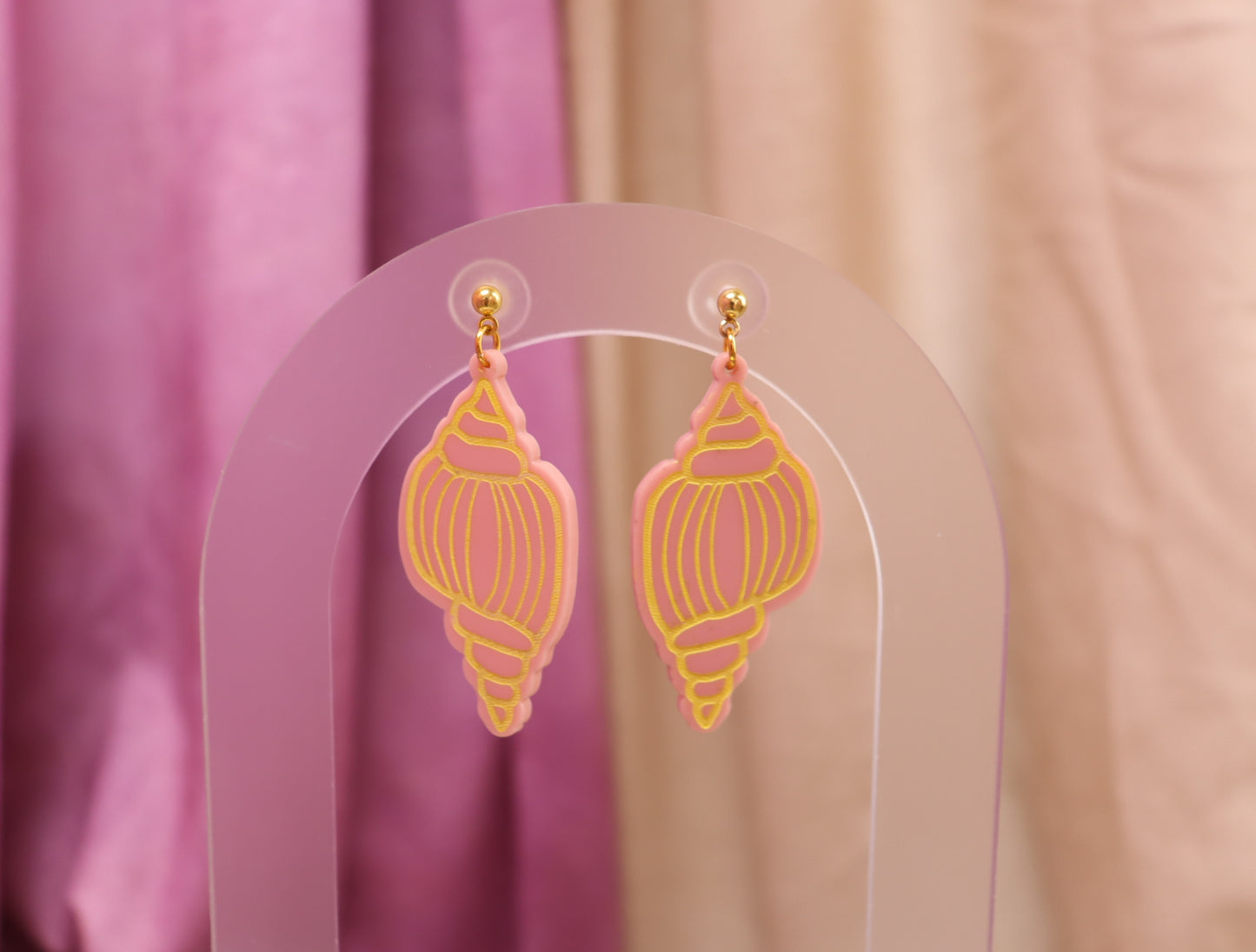 Painted Conch Shell Earrings