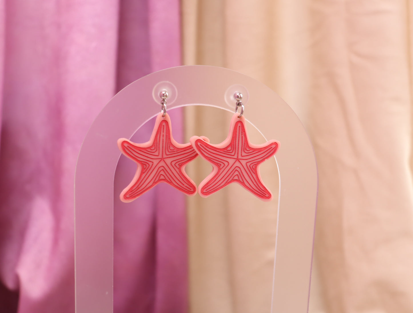 Painted Starfish Earrings